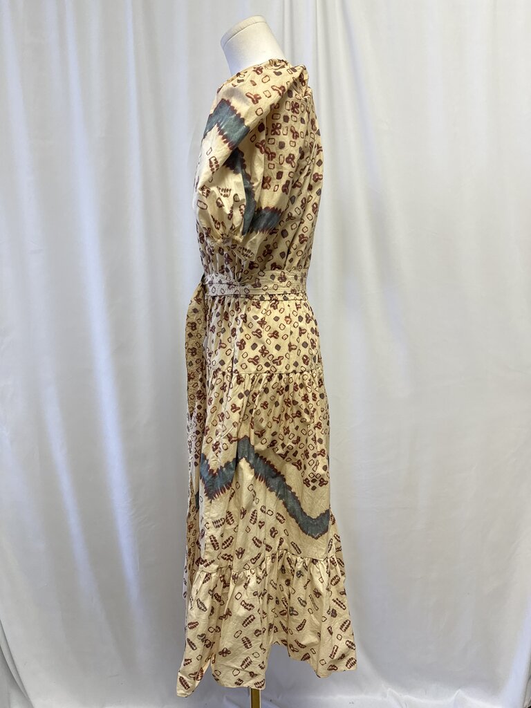 Ulla Johnson Cream Printed Belted Maxi Dress