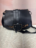 Dolce & Gabanna Animal Print Leather Trim Satchel