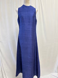 Julia Amory Blue Shantung Silk Maxi Dress