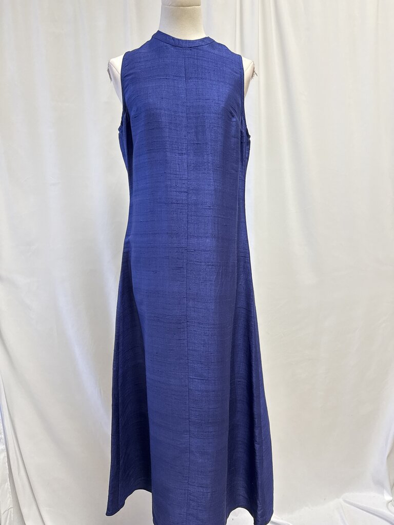 Julia Amory Blue Shantung Silk Maxi Dress