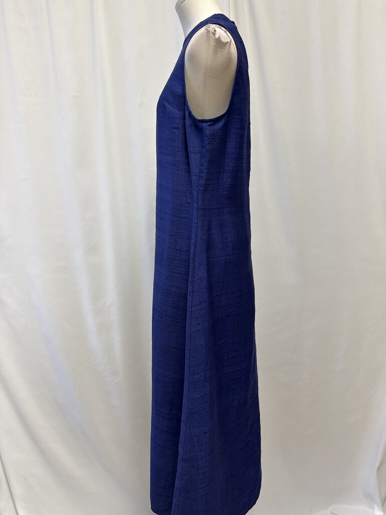 Julia Amory Blue Shantung Silk Maxi Dress