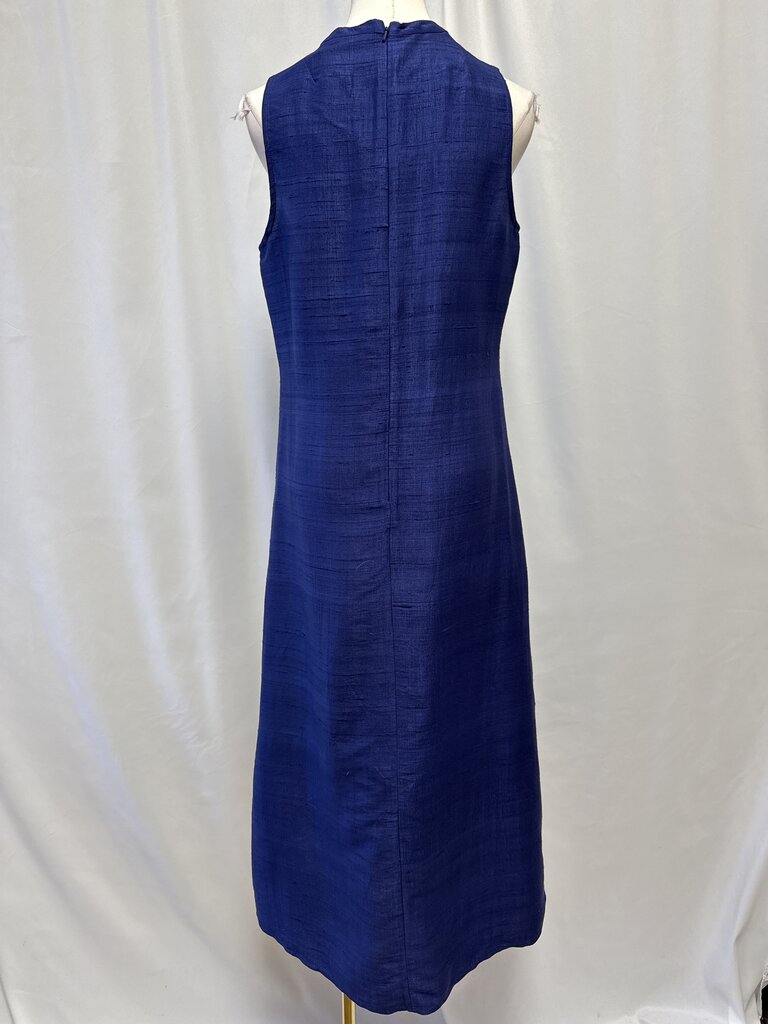 Julia Amory Blue Shantung Silk Maxi Dress