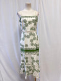 Alexis White and Green Embroidered Maxi Dress