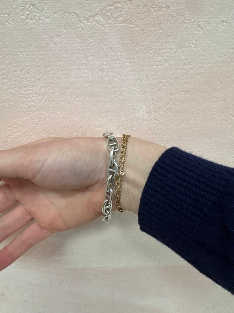 Hermes Silver Chaine d'Ancre Bracelet w/Box & Bag