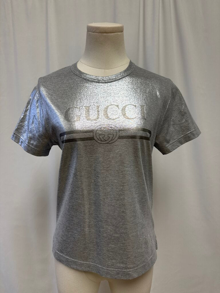 Gucci Silver Logo Tee