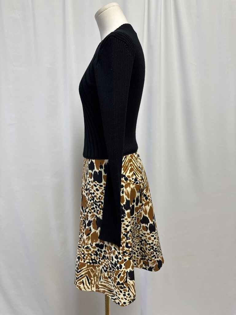 Louis Vuitton Black Animal Print Skirt Dress