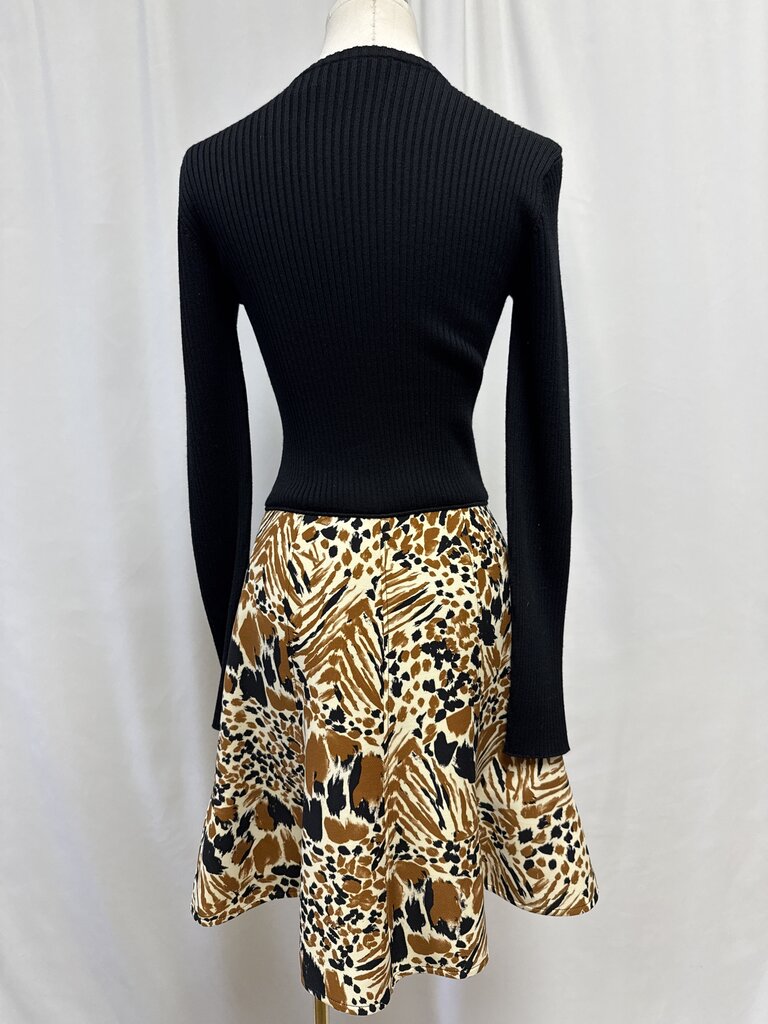 Louis Vuitton Black Animal Print Skirt Dress
