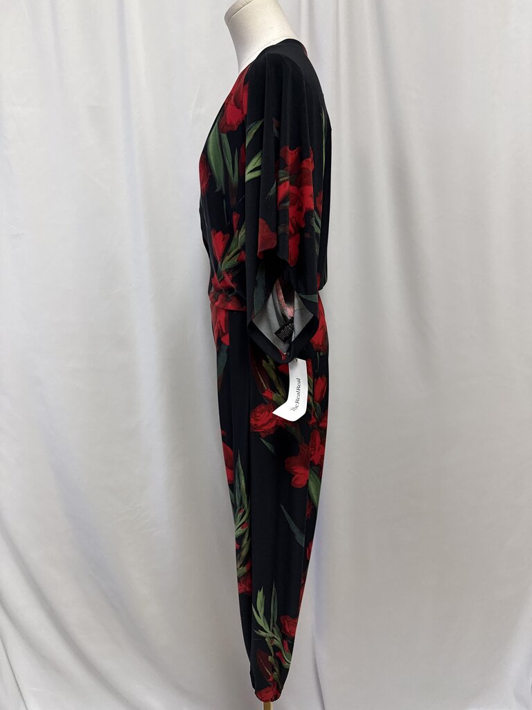 Norma Kamali Black Floral Jumpsuit