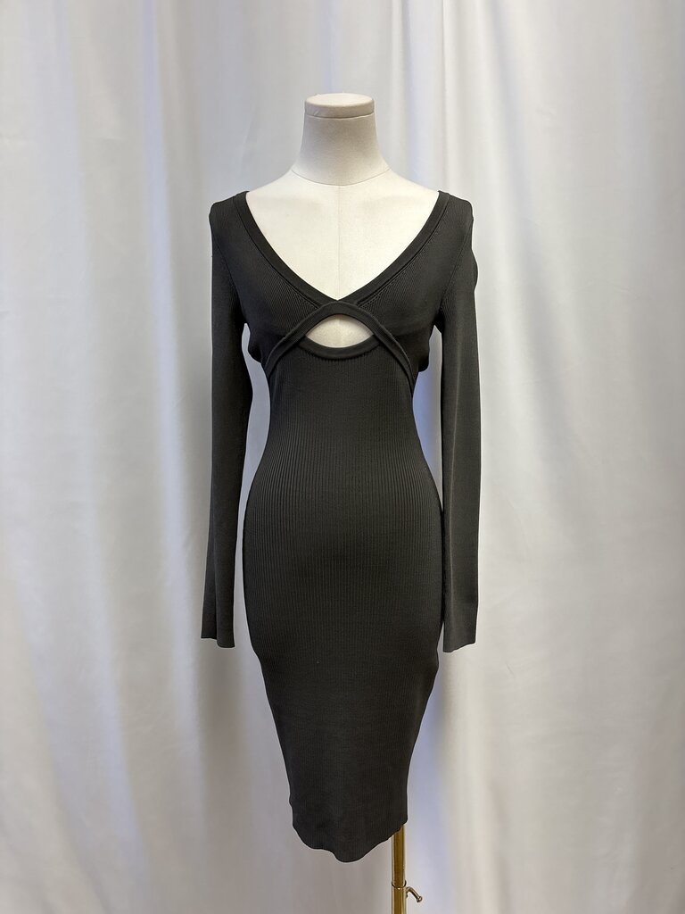 Iro Olive Ribbed Cut Out Dress