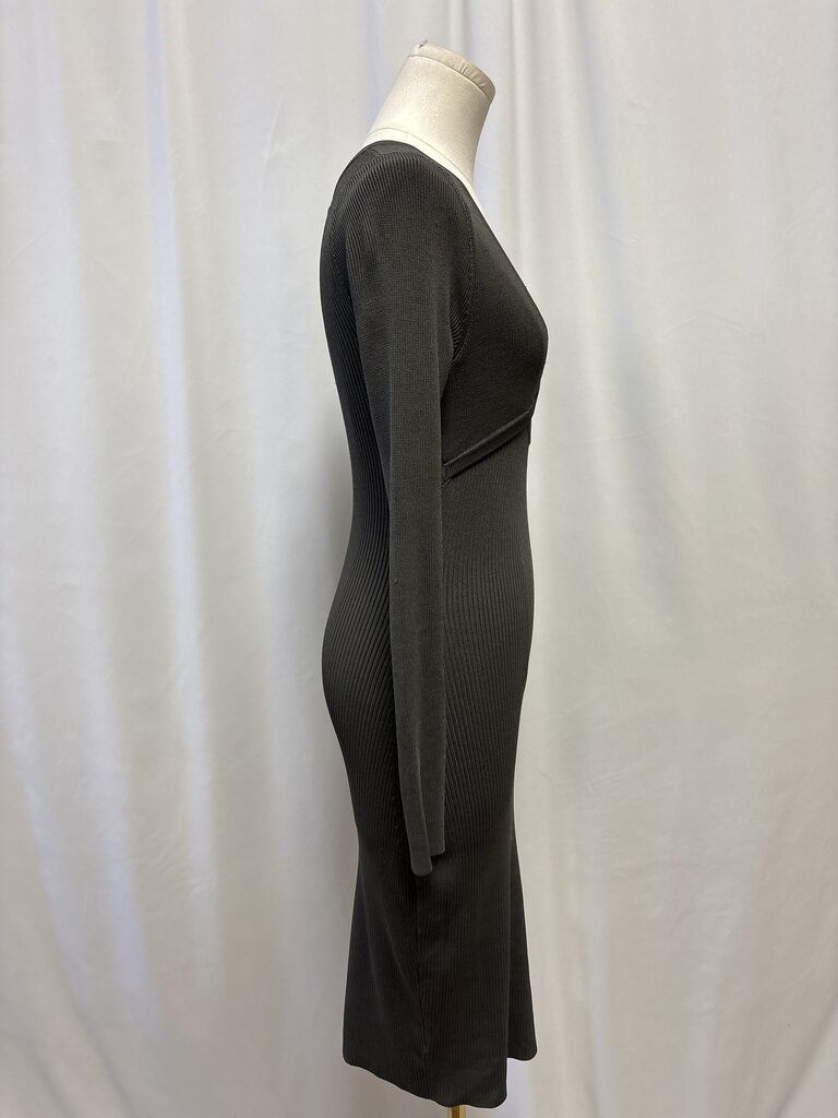 Iro Olive Ribbed Cut Out Dress