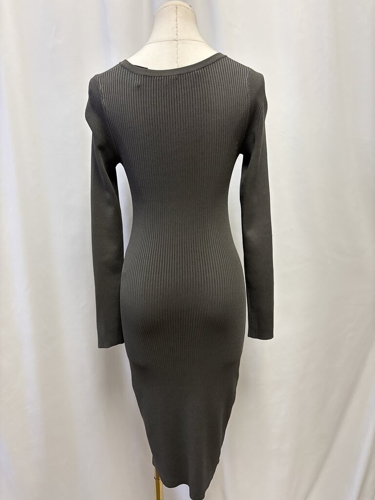 Iro Olive Ribbed Cut Out Dress
