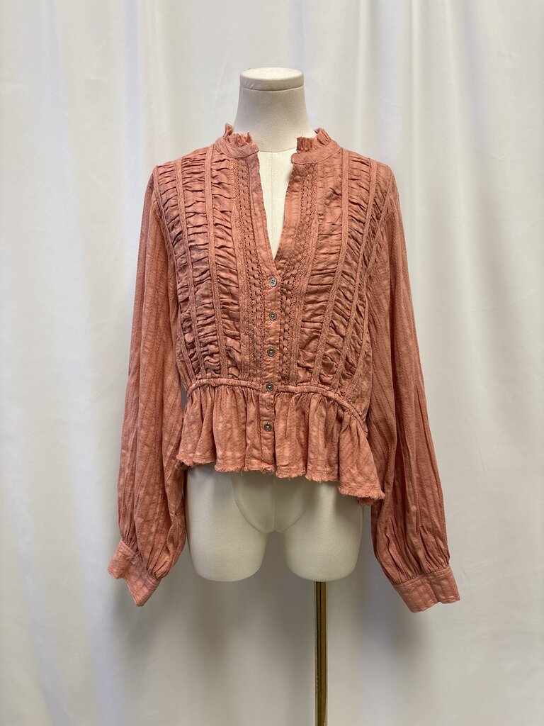 Pilcro Ivory Rose Boho Top NWT