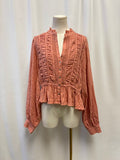 Pilcro Ivory Rose Boho Top NWT