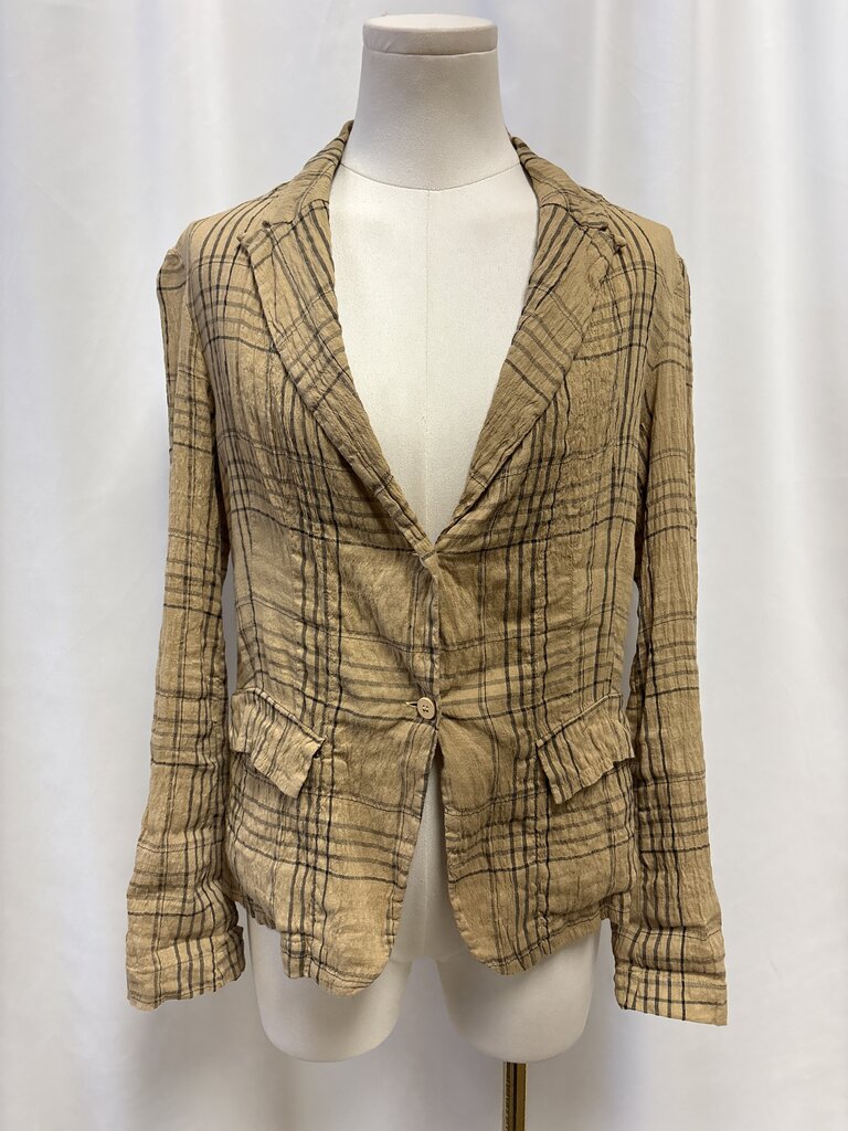 Transit Par-Such Tan Plaid Blazer