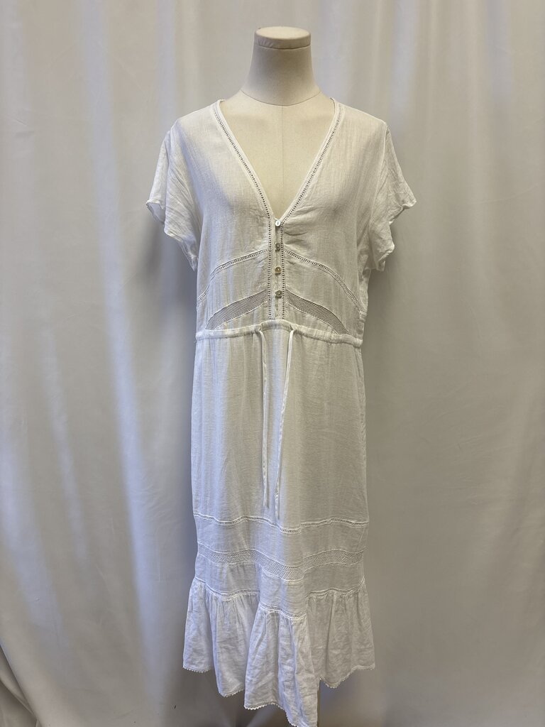 Rails White Drawstring Waist Maxi Dress