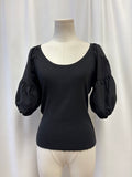 Nation Ltd Black Puff Sleeve Top