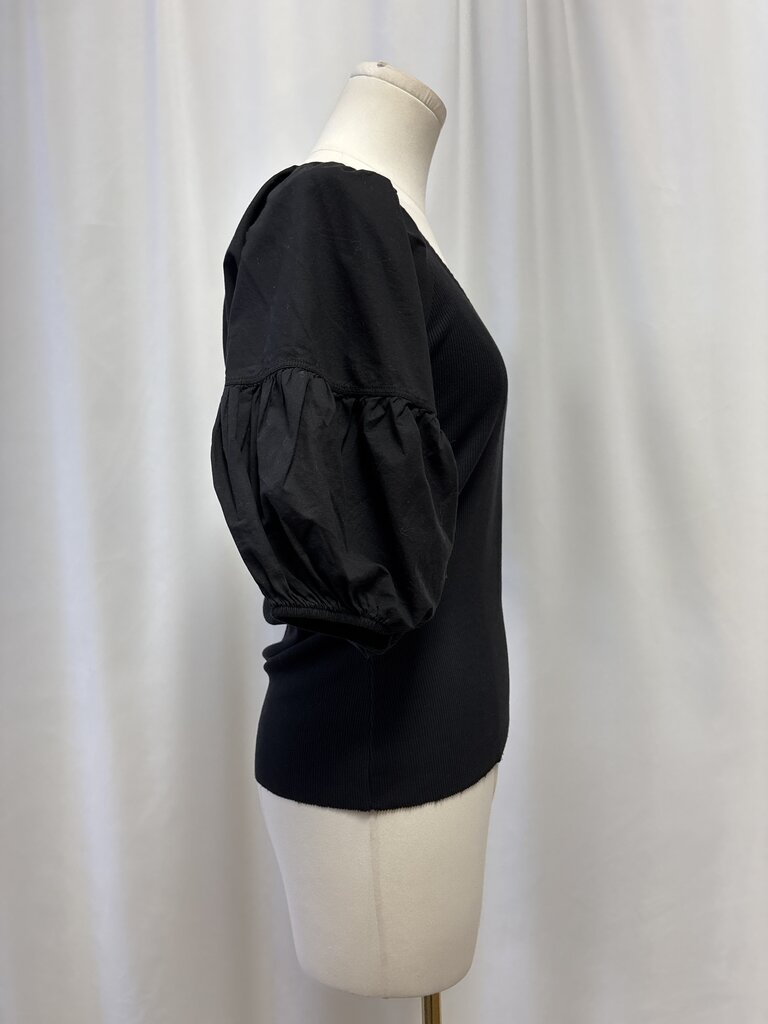 Nation Ltd Black Puff Sleeve Top