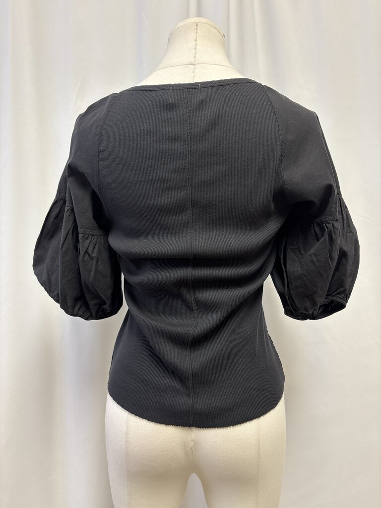 Nation Ltd Black Puff Sleeve Top