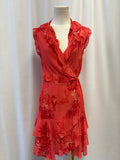 AllSaints Pink Floral Wrap Dress