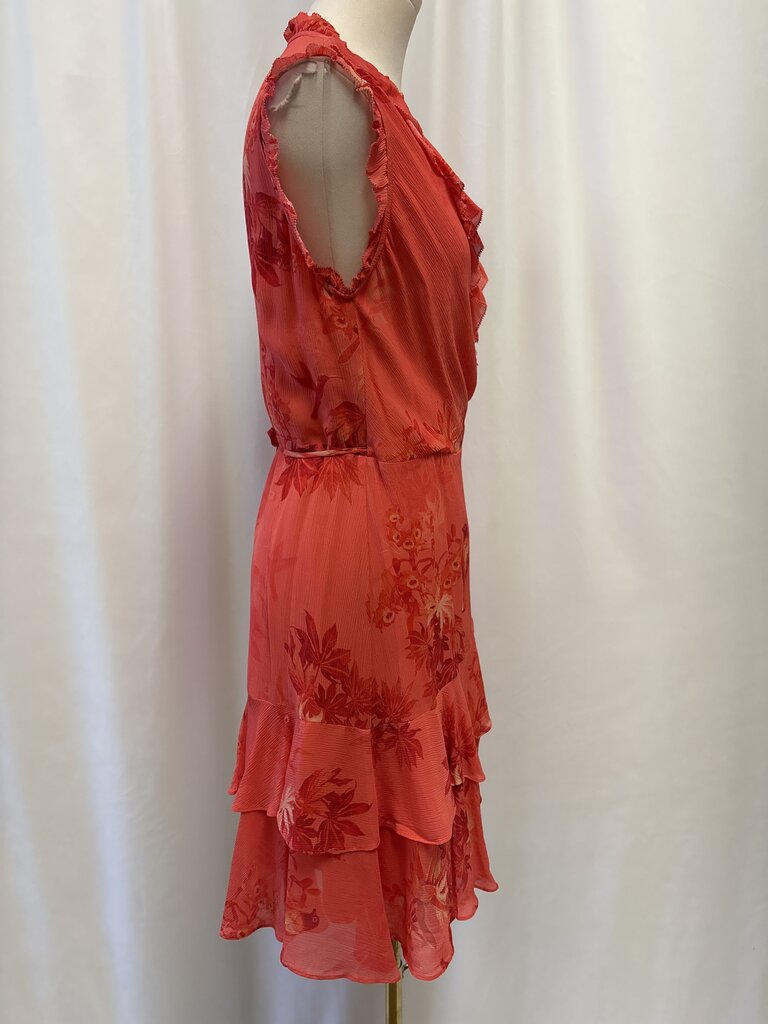 AllSaints Pink Floral Wrap Dress