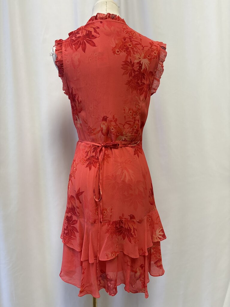 AllSaints Pink Floral Wrap Dress