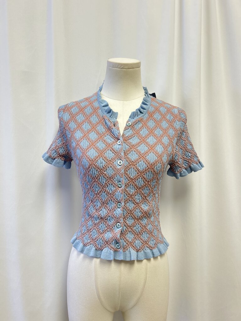 Prada Blue Jacquard Cardigan