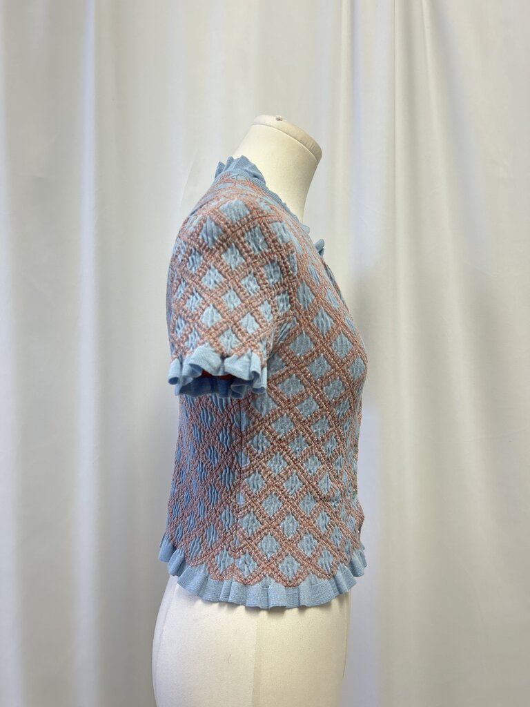 Prada Blue Jacquard Cardigan