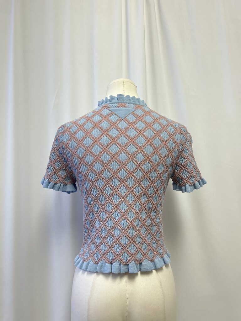 Prada Blue Jacquard Cardigan