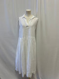 Frank & Eileen White Linen Sleeveless Dress