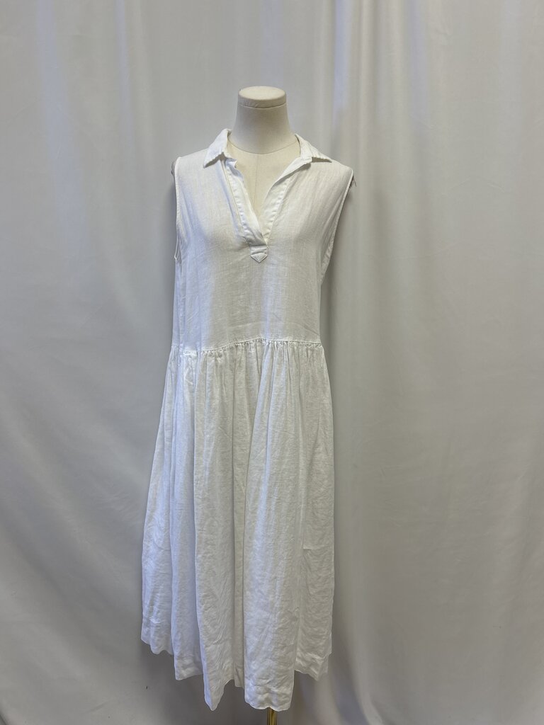 Frank & Eileen White Linen Sleeveless Dress