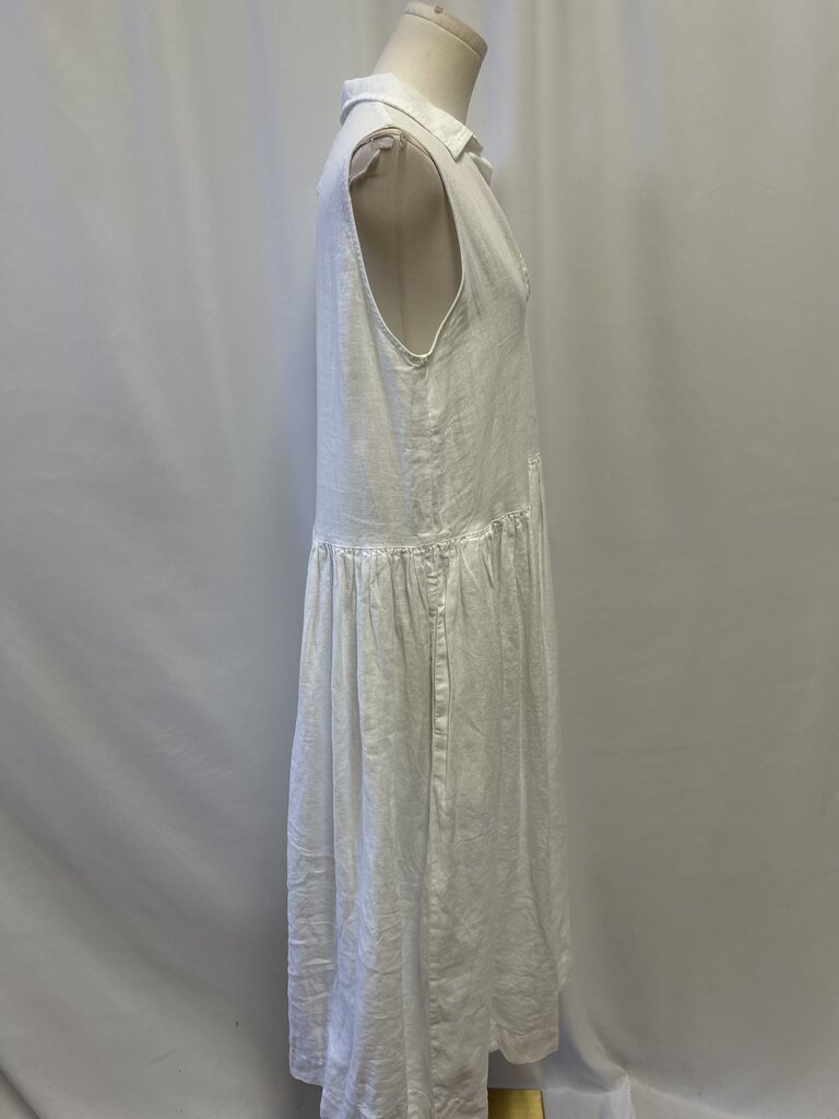 Frank & Eileen White Linen Sleeveless Dress