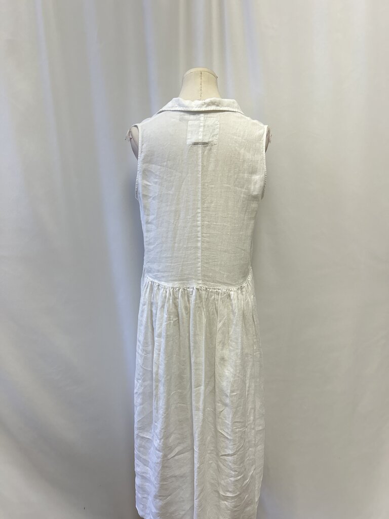 Frank & Eileen White Linen Sleeveless Dress
