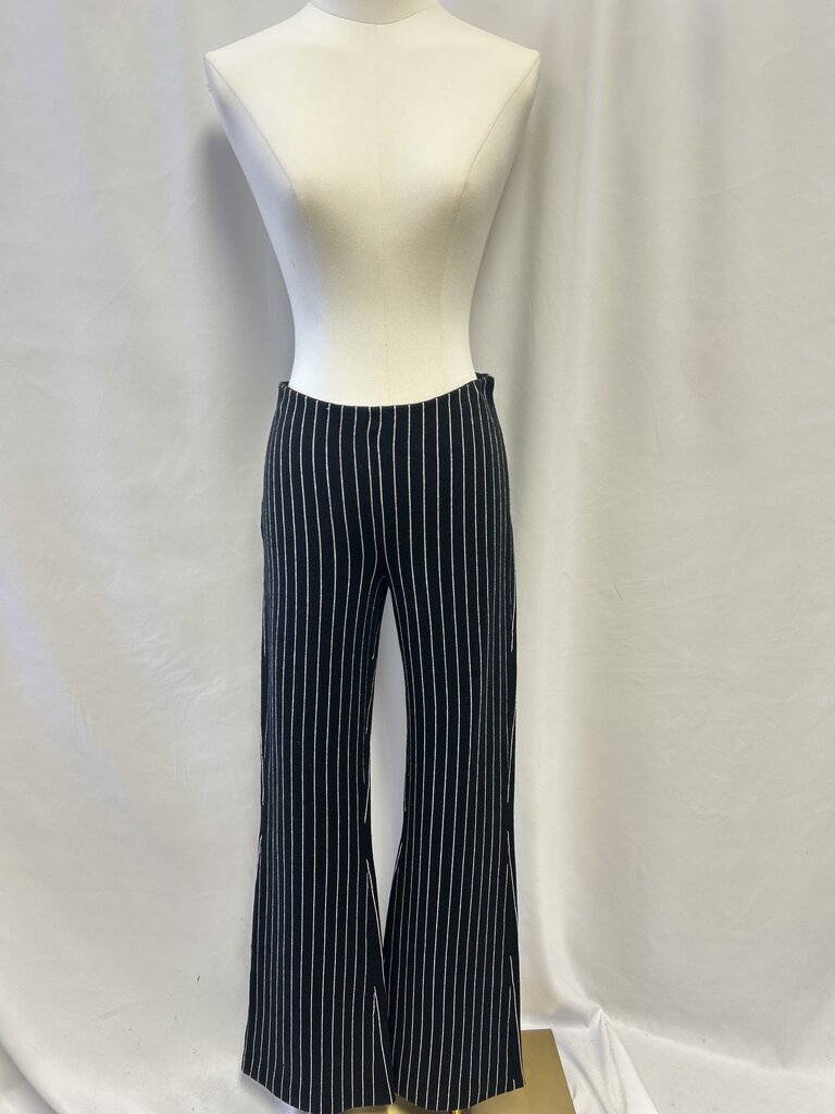 Moshchino Black and White Striped Wool Pant