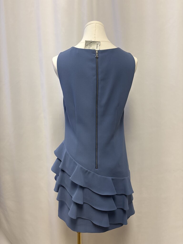 alice + olivia Slate Blue Ruffle Hem Dress