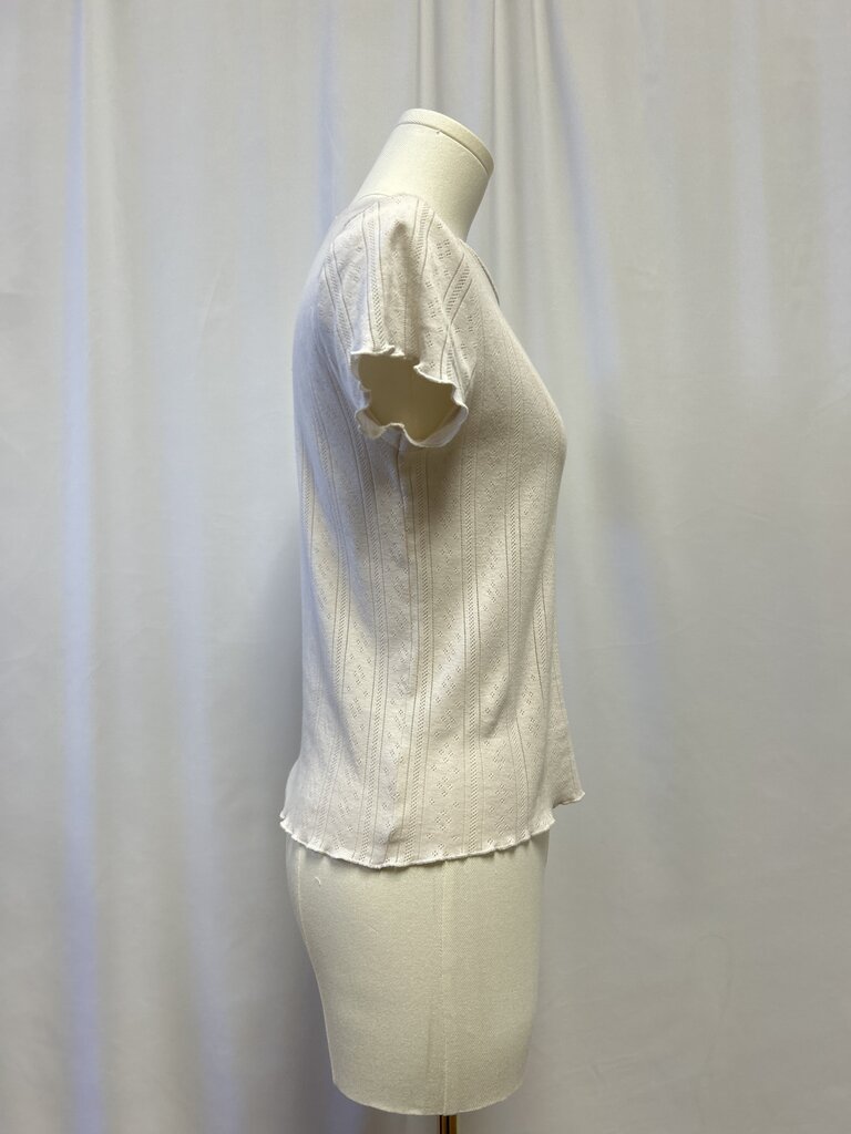 Splendid Ecru Pointelle Tee