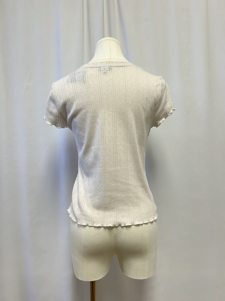 Splendid Ecru Pointelle Tee