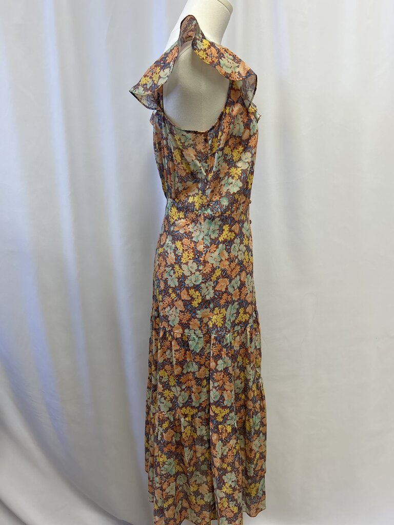 Veronica Beard Floral Ruffle Sleeve Sundress