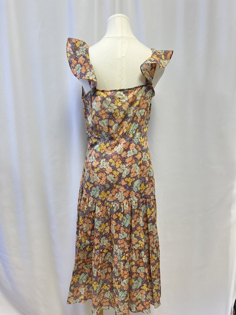 Veronica Beard Floral Ruffle Sleeve Sundress