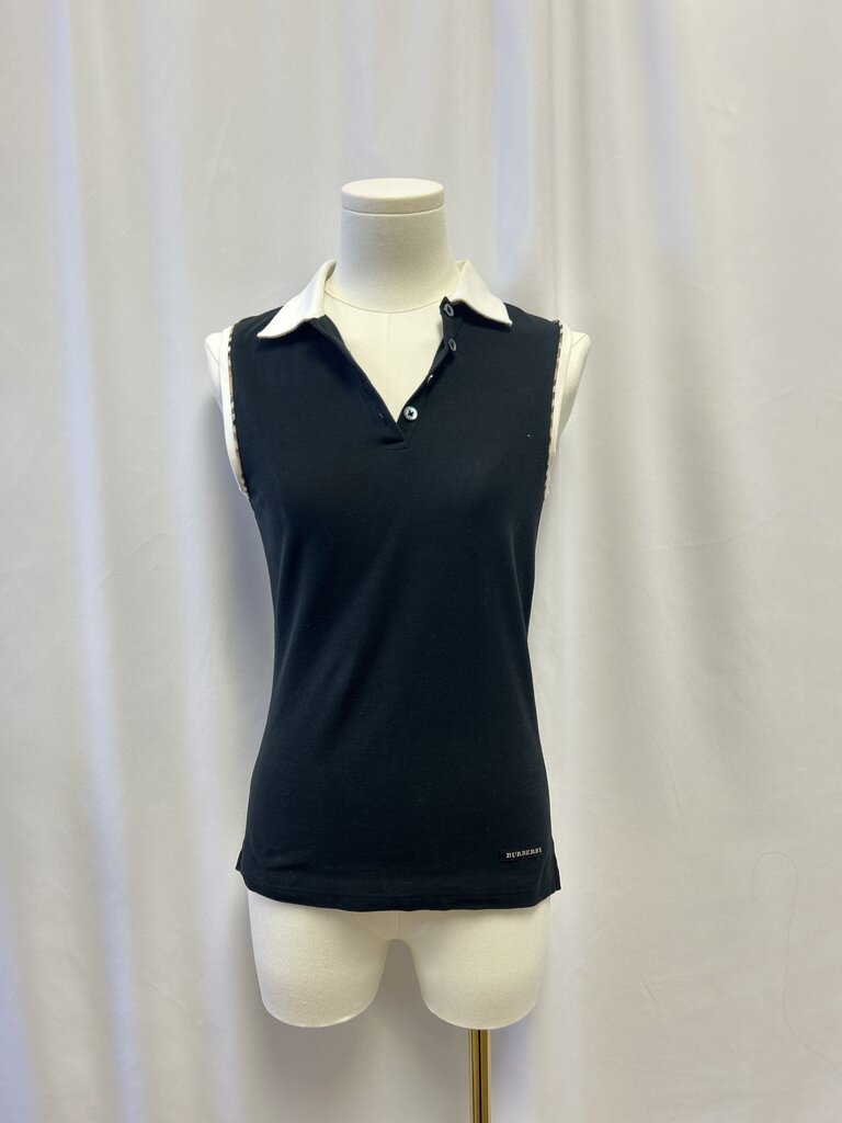 Burberry Black Sleeveless Polo