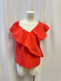 Cuyana Coral Ruffle Top