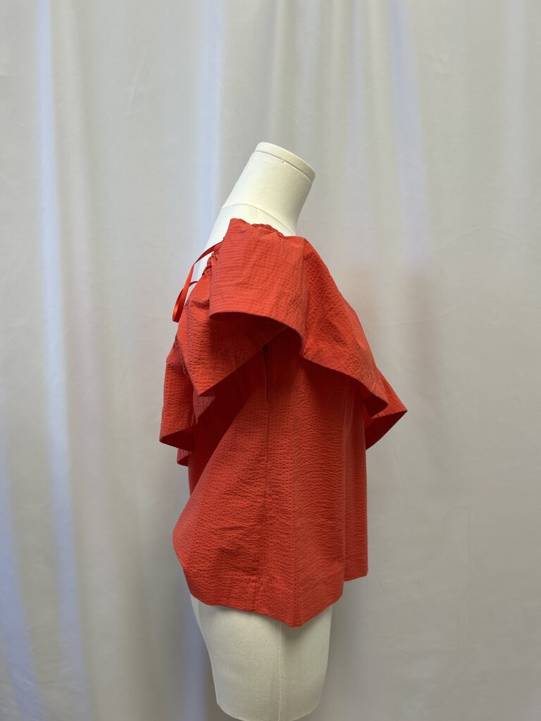 Cuyana Coral Ruffle Top