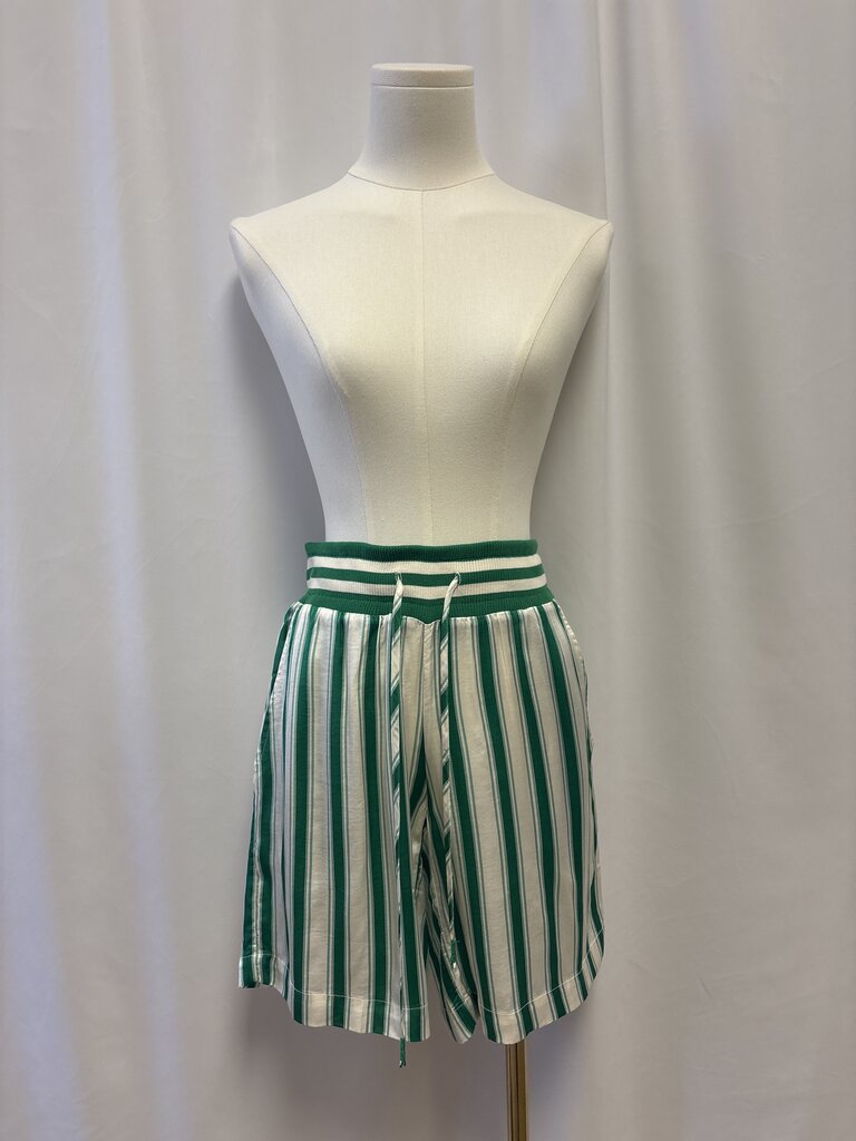 Anthropologie Green Striped Shorts