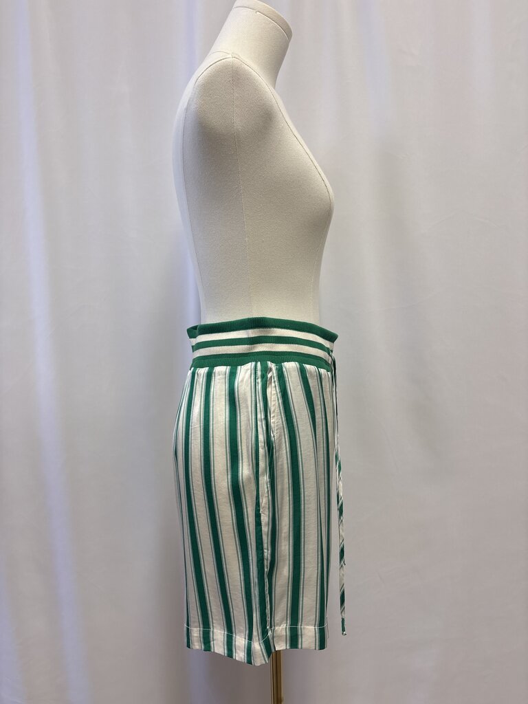 Anthropologie Green Striped Shorts
