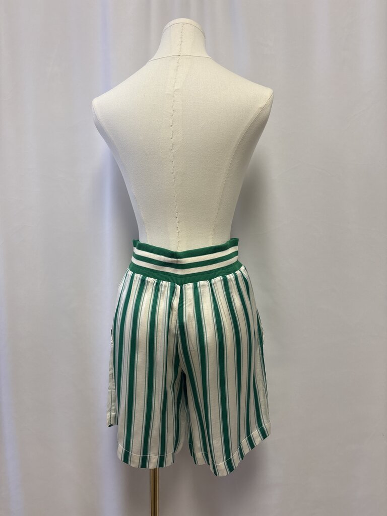 Anthropologie Green Striped Shorts