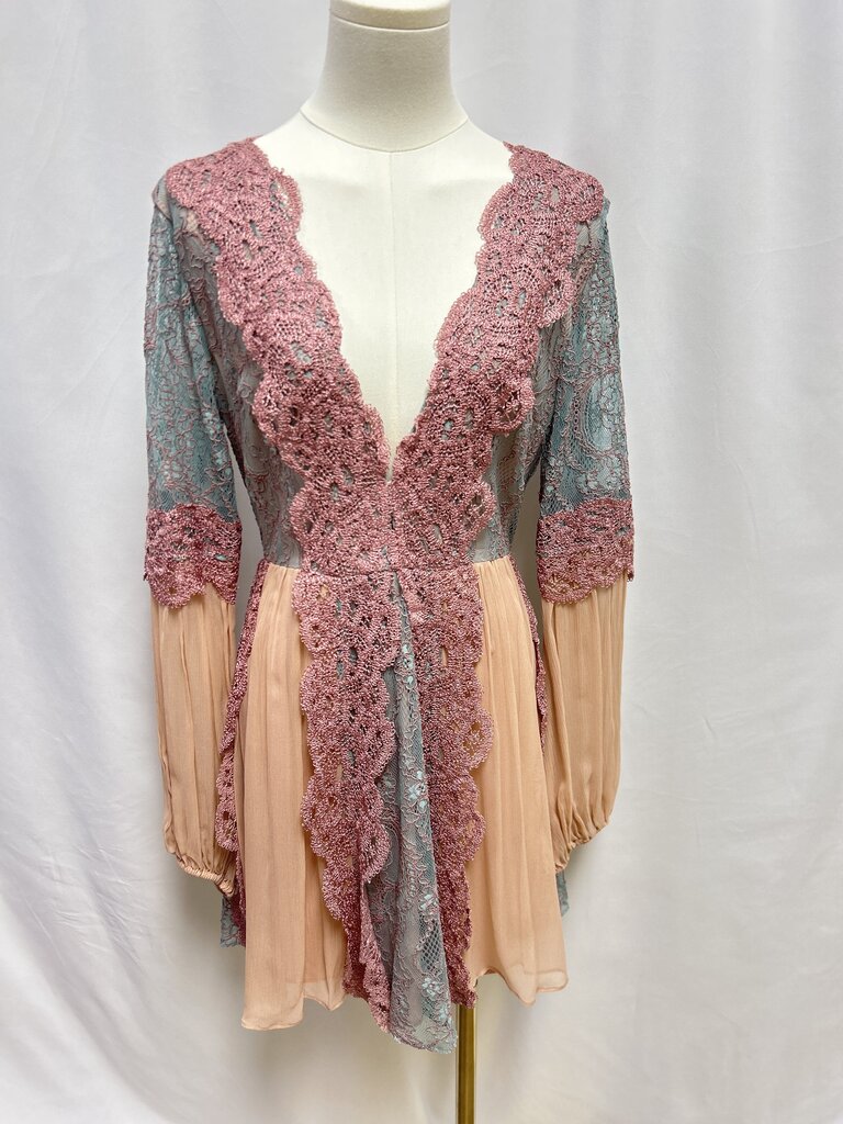 Alexis Mauve and Sage Lace Mini Dress NWT