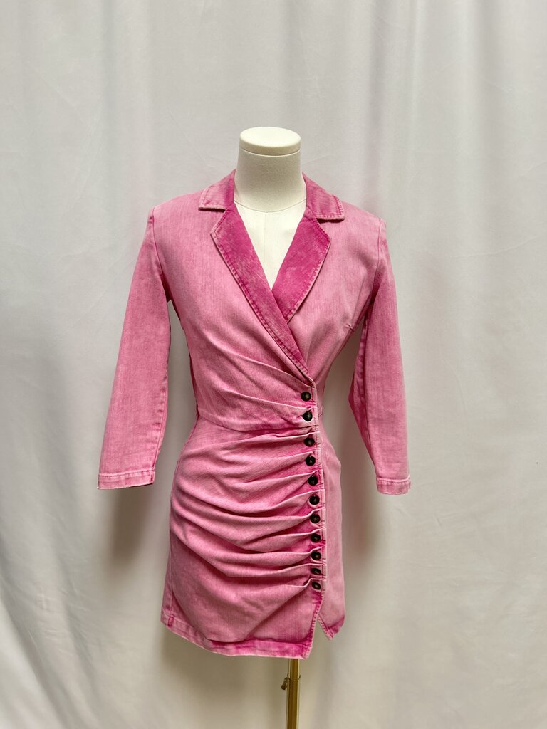 Retrofete Pink Denim Mini Dress