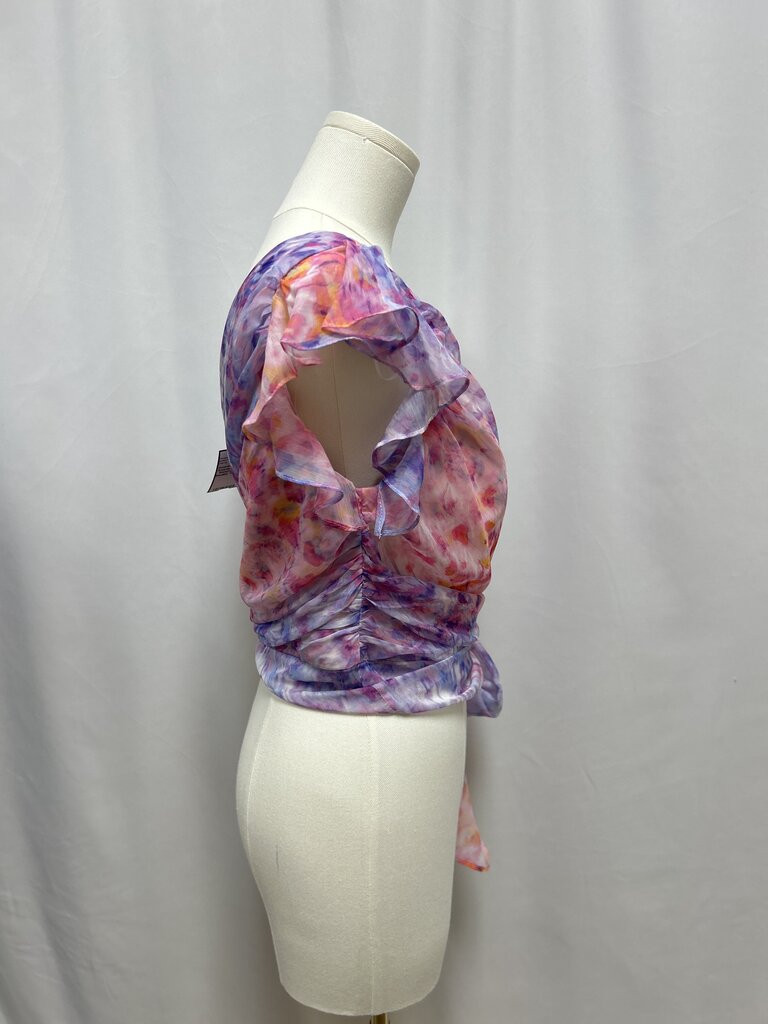 Amanda Uprichard Watercolor One Shoulder Top