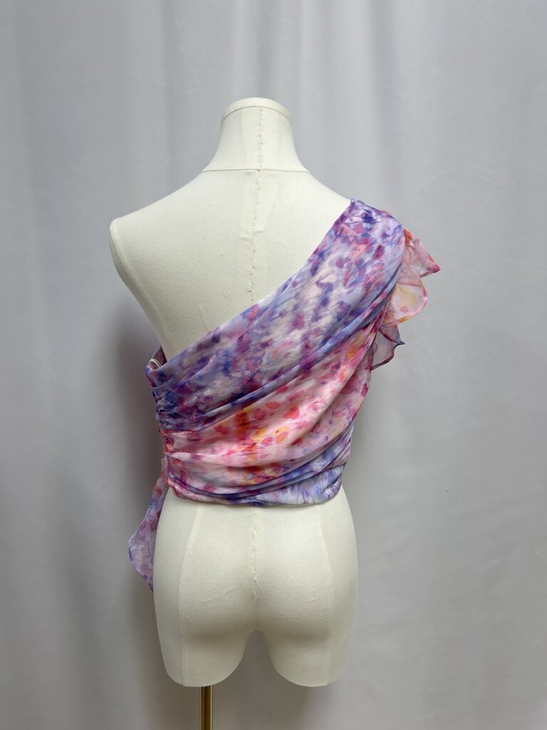 Amanda Uprichard Watercolor One Shoulder Top