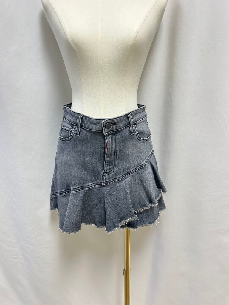 alice + olivia Grey Denim Mini Skirt