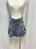 alice + olivia Grey Denim Mini Skirt